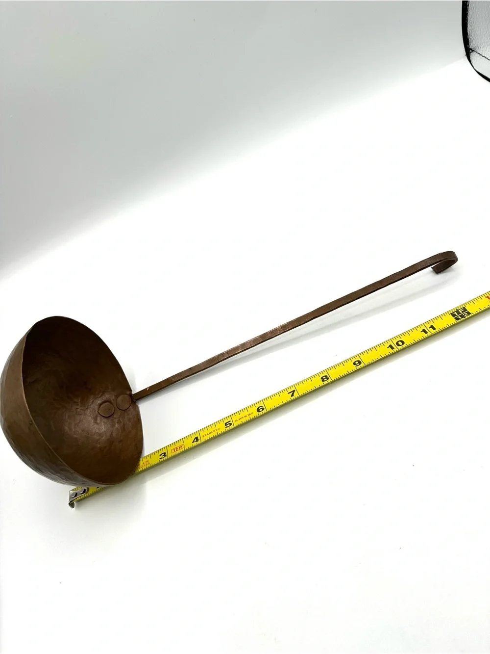 Solid Hammered Copper Ladle. 12”